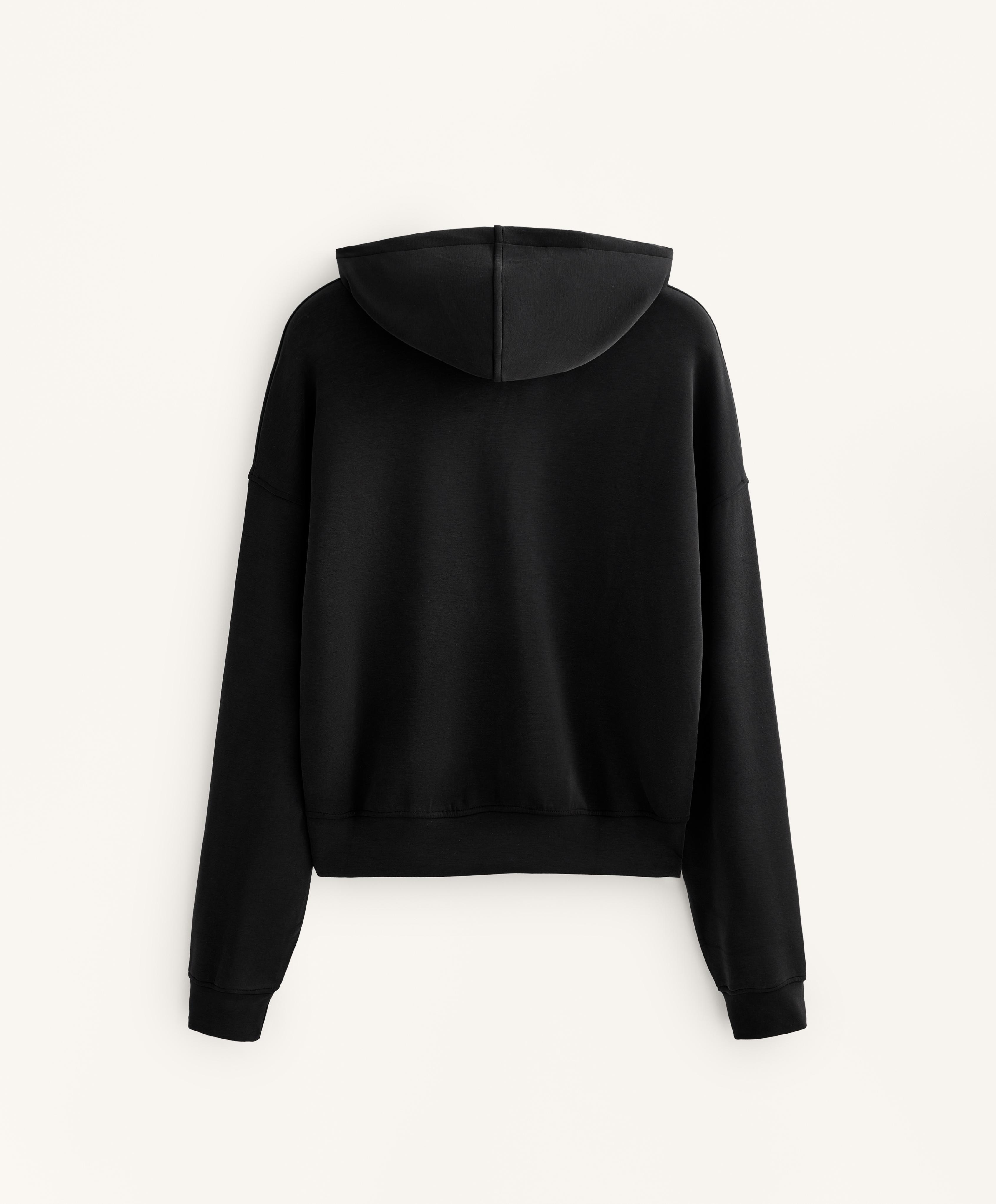 Boxy hoodie with brushed modal