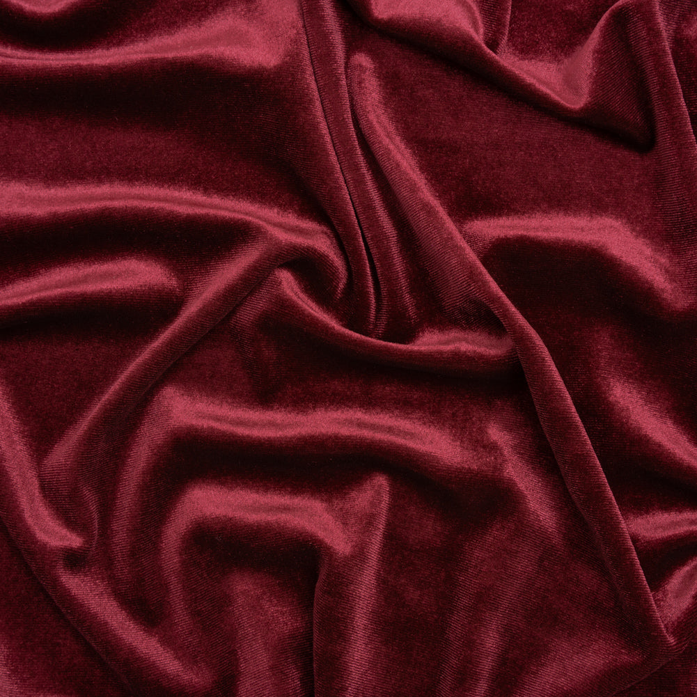 Stretch Polyester Velour - Burgundy - Designer Deadstock - Joann Fabrics