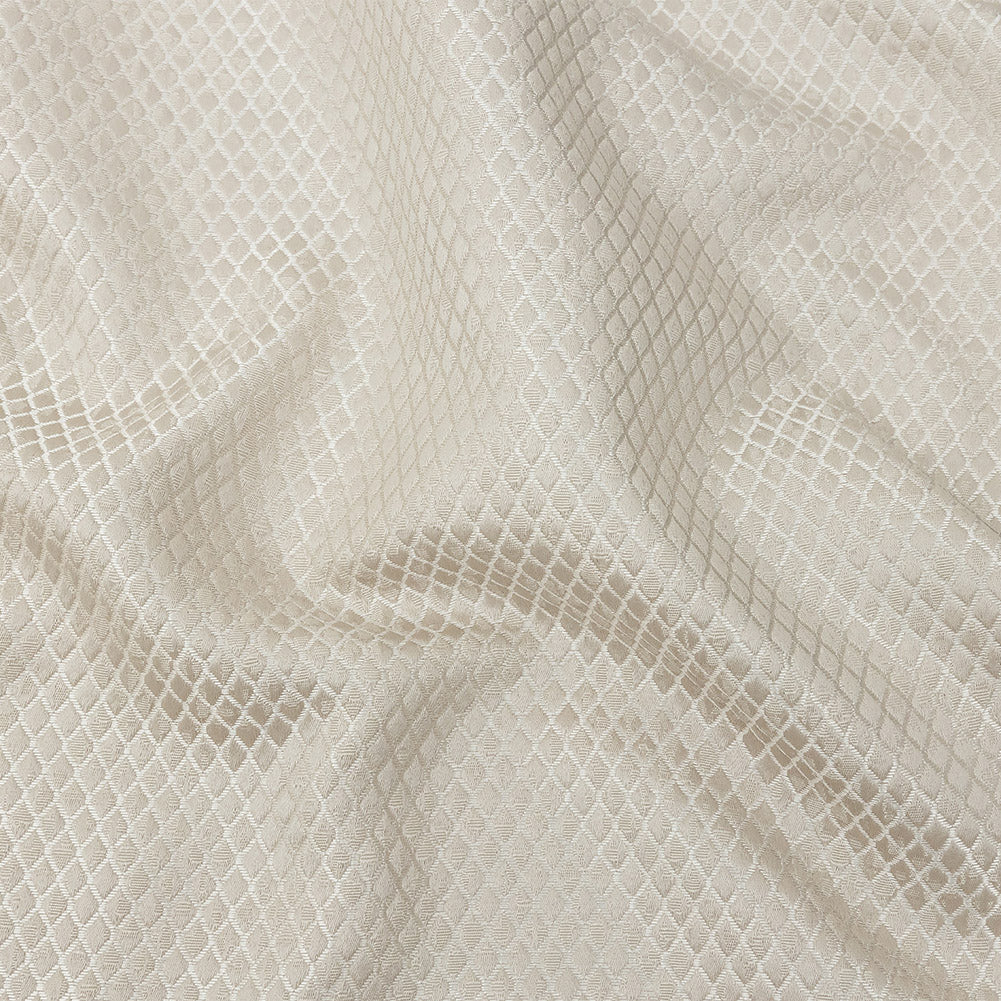 Polyester Jacquard - Taupe Diamonds - British Imported - Joann Fabrics