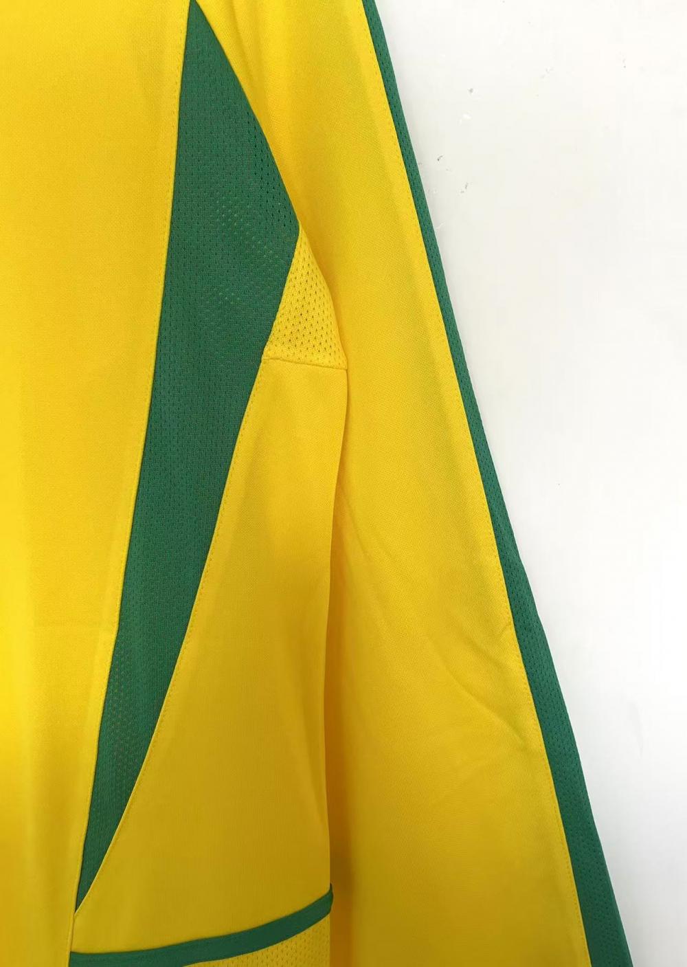 2002 Retro Long Sleeve Brazil Home Soccer Jersey 1:1 Thai Quality