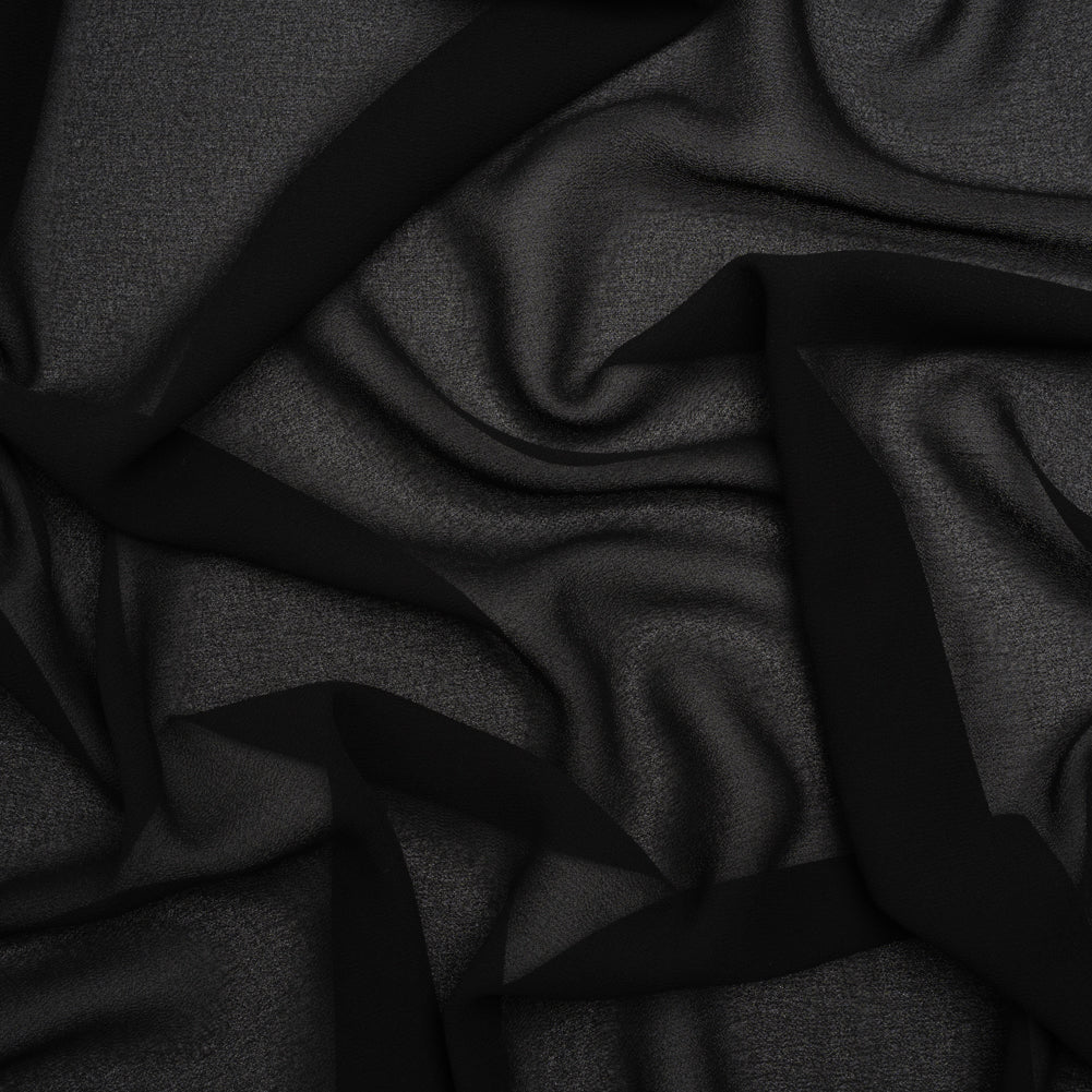 Polyester Georgette - Black - Designer Deadstock - Joann Fabrics