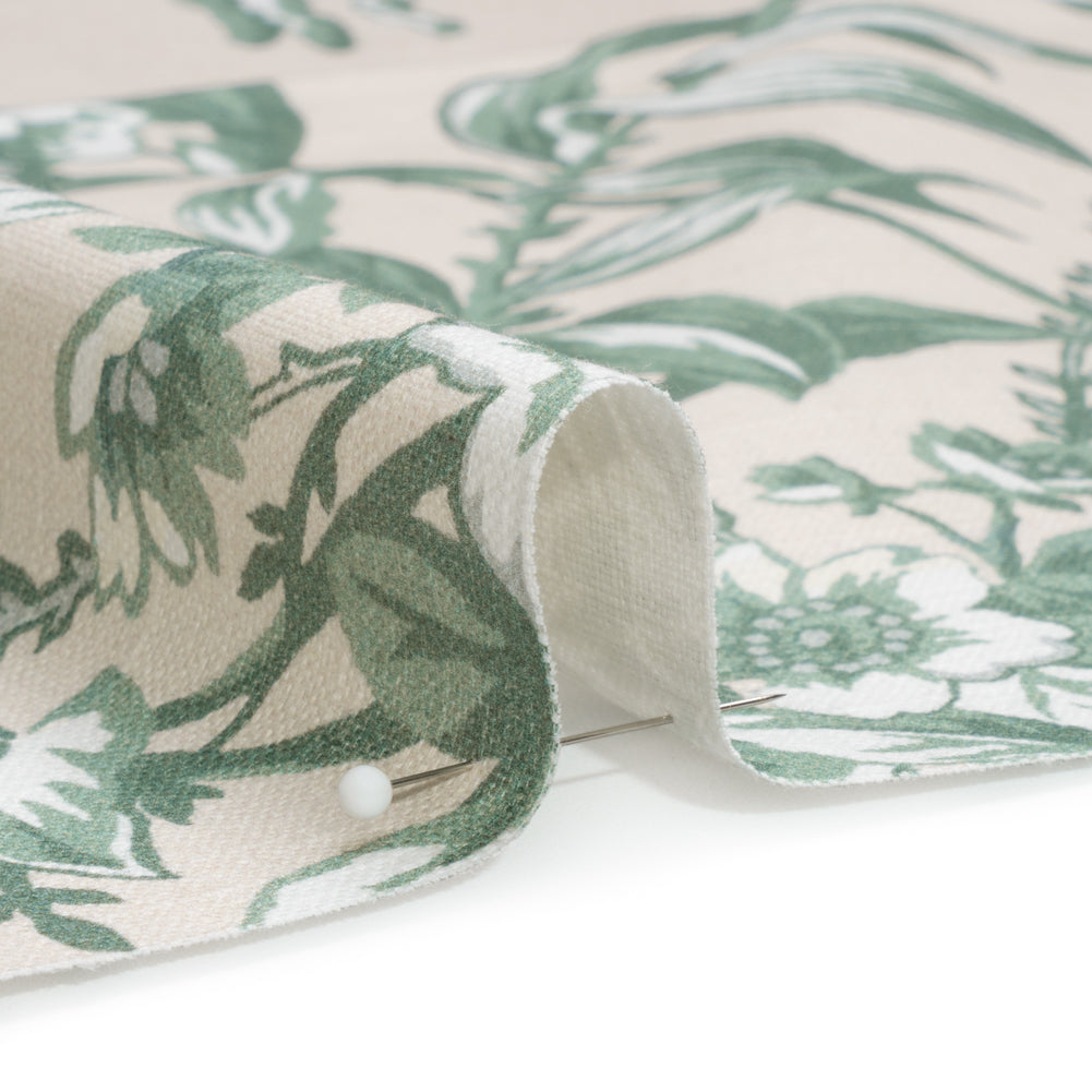 Cotton Canvas Print - Sage Floral Bouquets - British Imported - Joann Fabrics