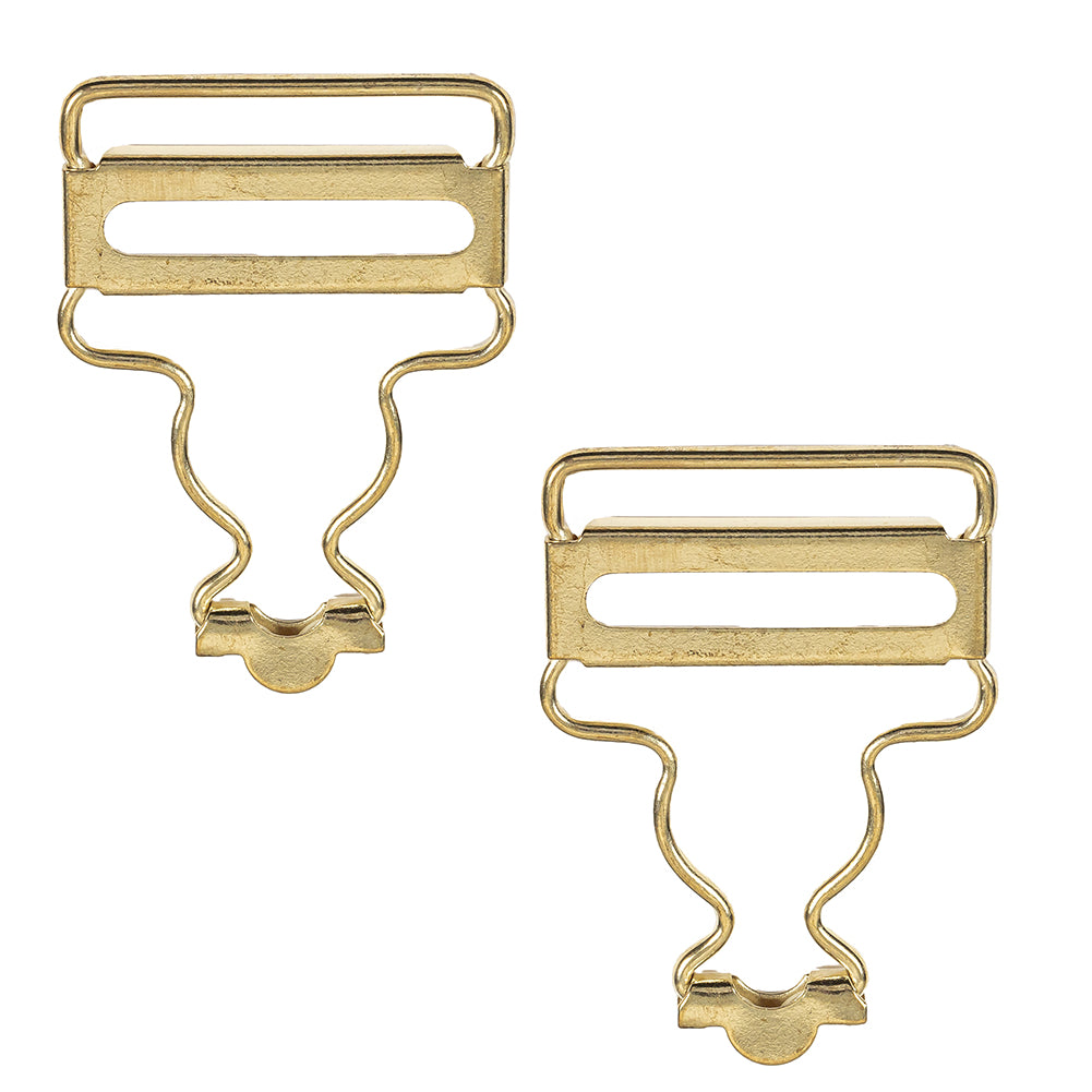 Yellow Gold Classic Overall Buckles Pair - 1.375