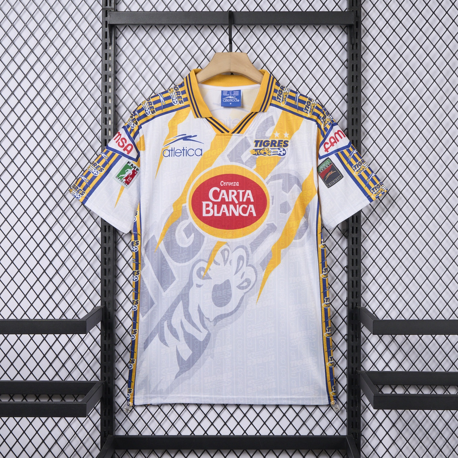 Retro Tigres UANL 1997-98 Away White Jersey - UnitedFutballJersey