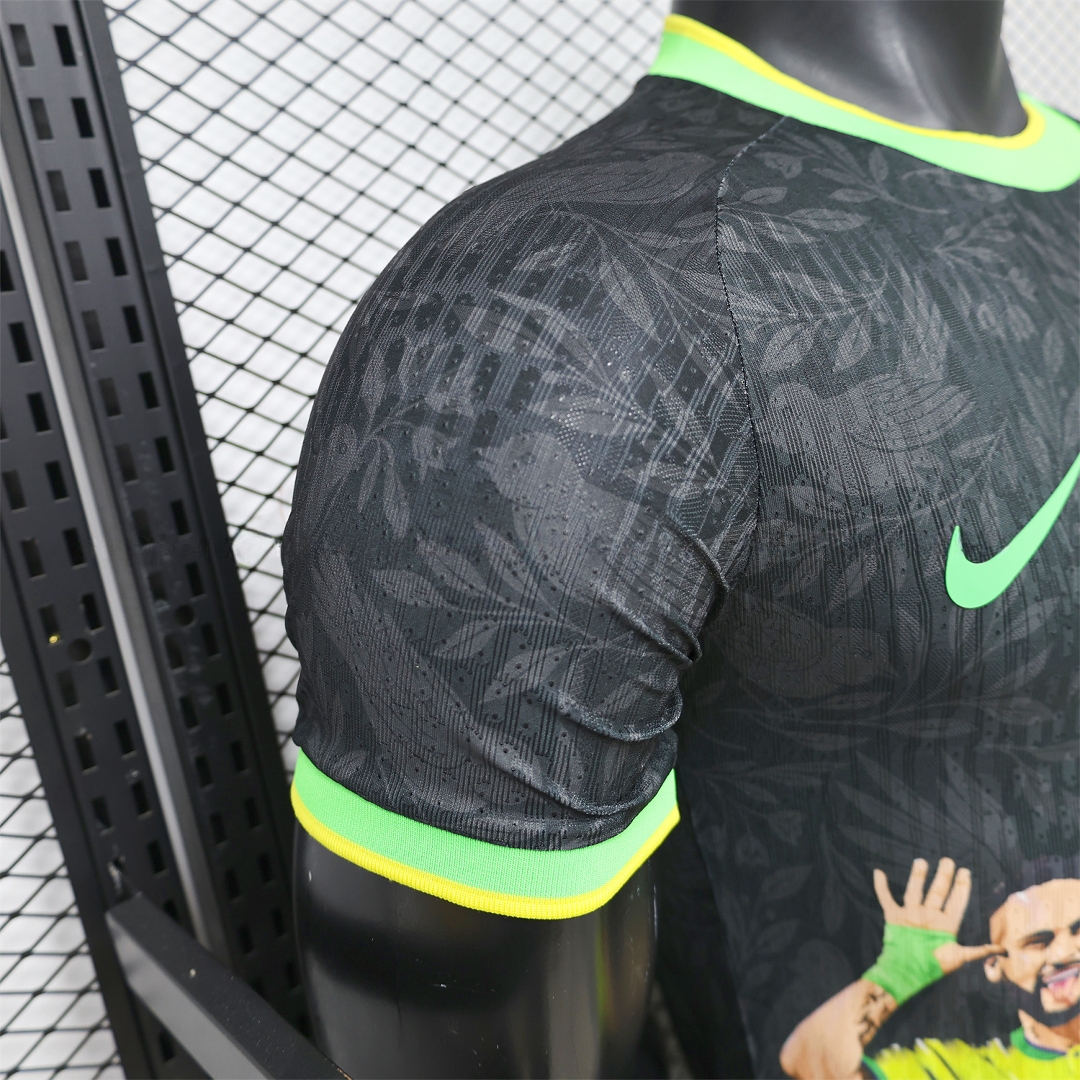 Brazil 2026 Black With Green Trim Brazilian Football Players Special Edition Jersey - Player Version - UnitedFutballJersey