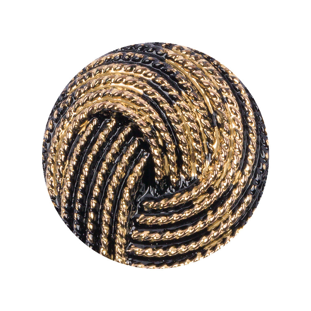 Black and Gold Knotted Glass Shank Back Button - 44L/28mm - Joann Fabrics