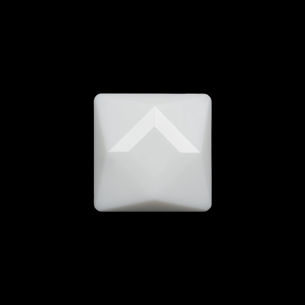 Plastic Shank Back Button - White Faceted Square - 36L/23mm - Joann Fabrics