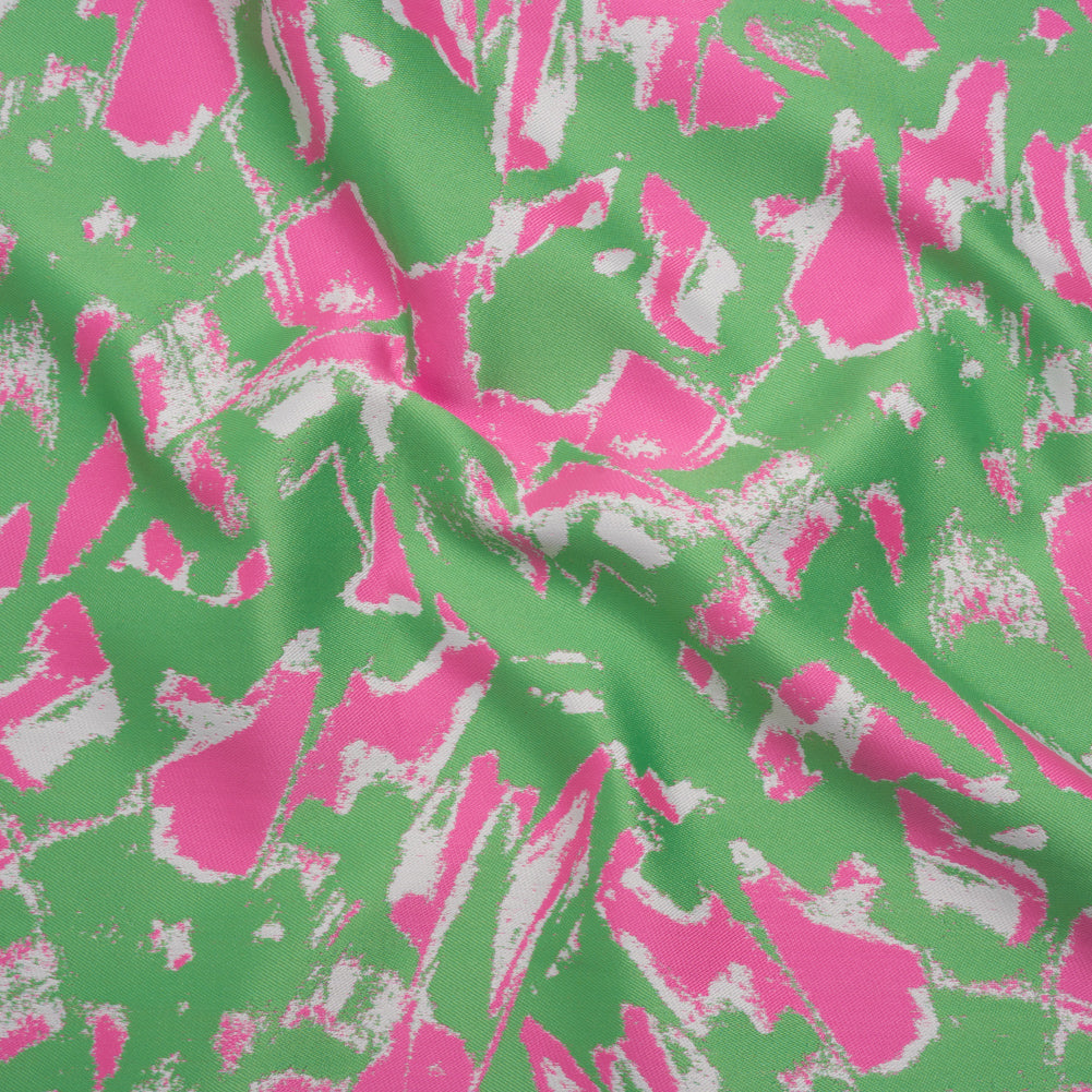 Luxury Polyester Brocade - Sparkling Hot Pink and Kelly Green Abstract Markmaking - Joann Fabrics
