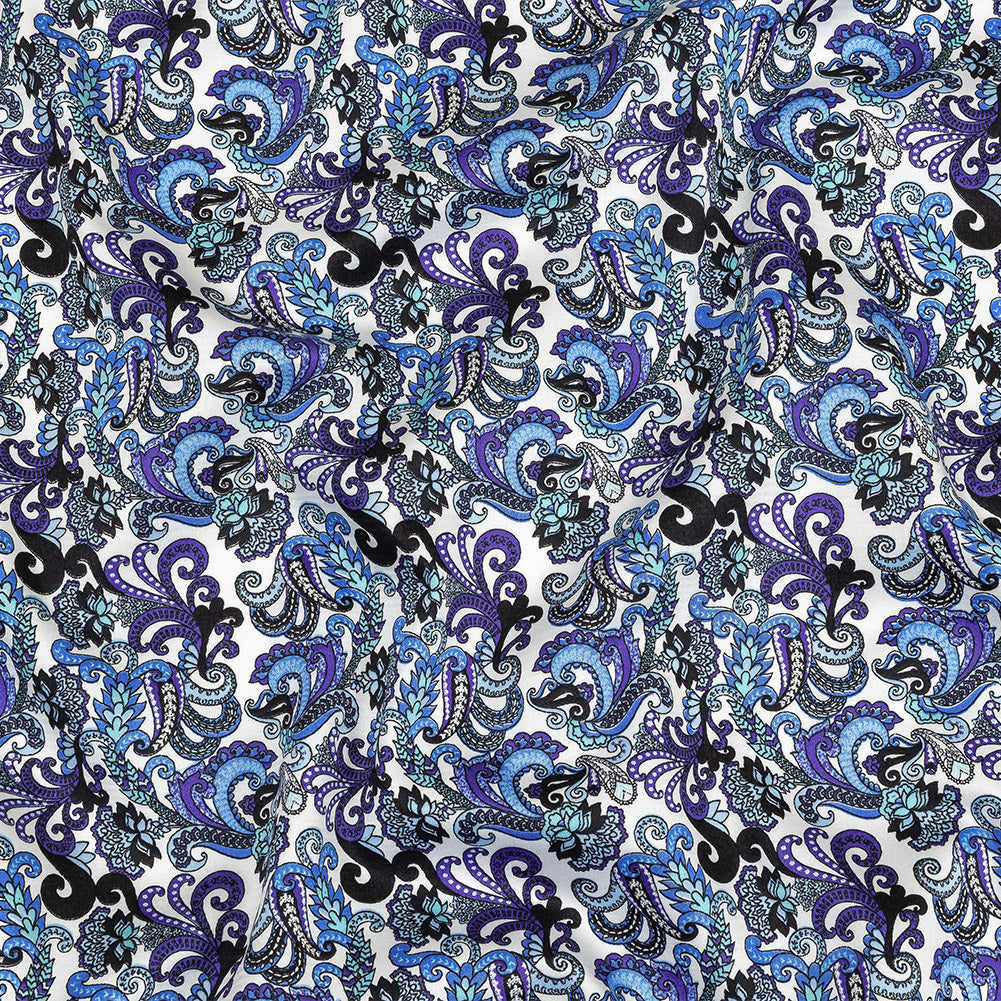 Ultramarine, Blue and Tap Shoe Paisley Cotton Sateen - Joann Fabrics