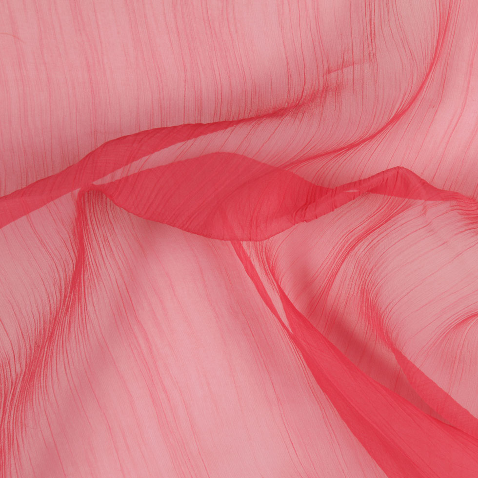 Oscar de la Renta Coral Pink Crinkled Silk Organza - Joann Fabrics