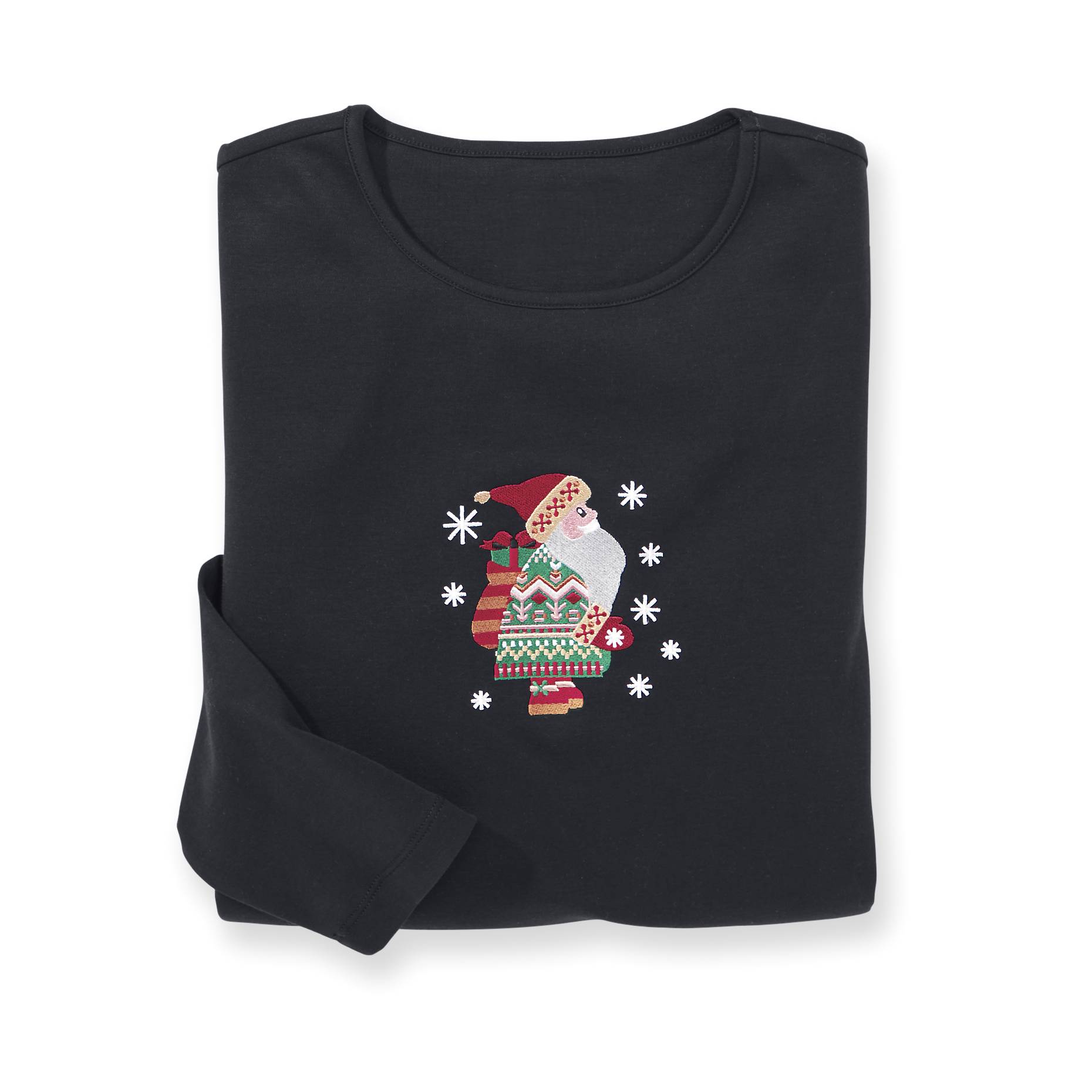Father Christmas Holiday Spirit Cotton Knit Top - Northstyle Catalog
