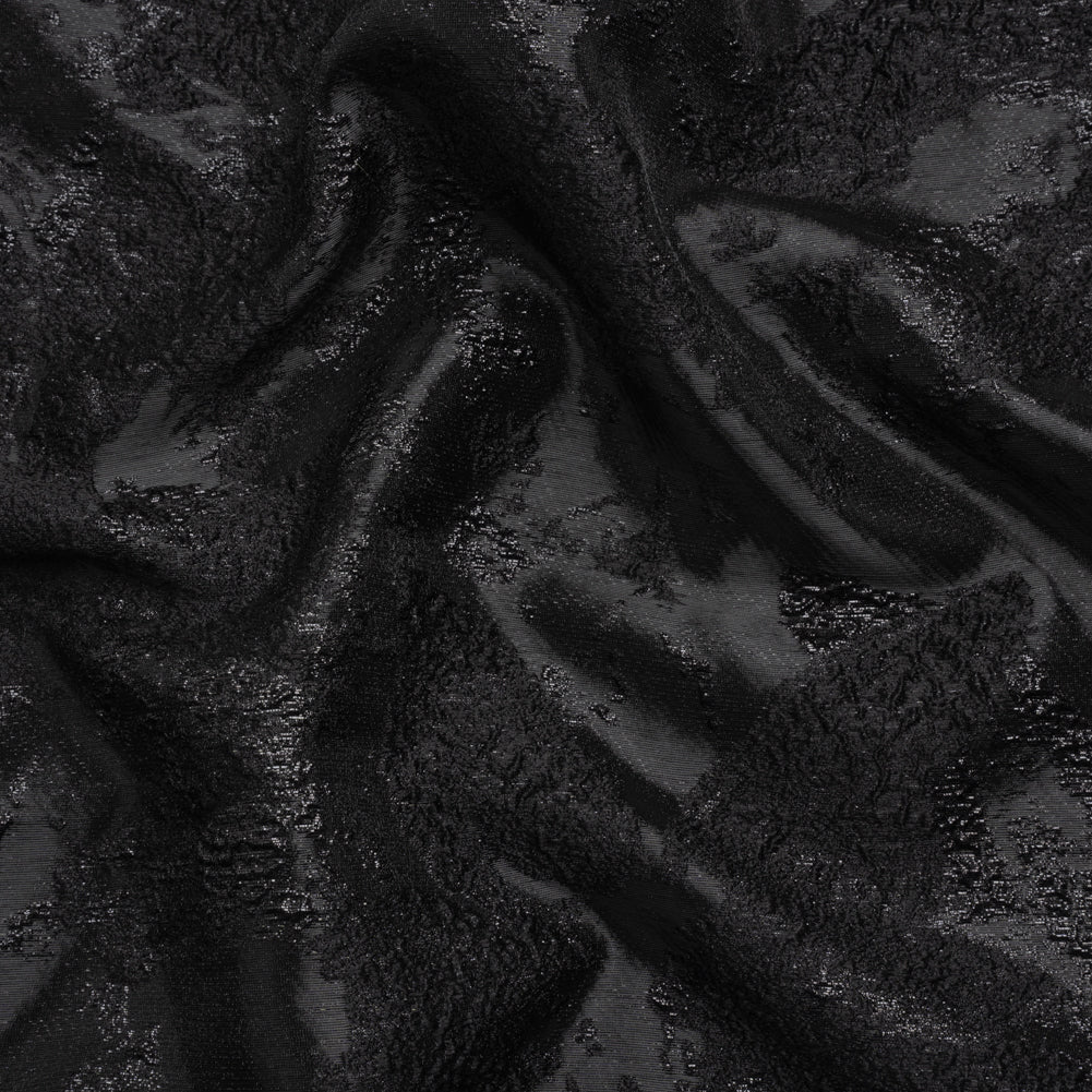Metallic Black Painted Flowers Luxury Brocade - Joann Fabrics