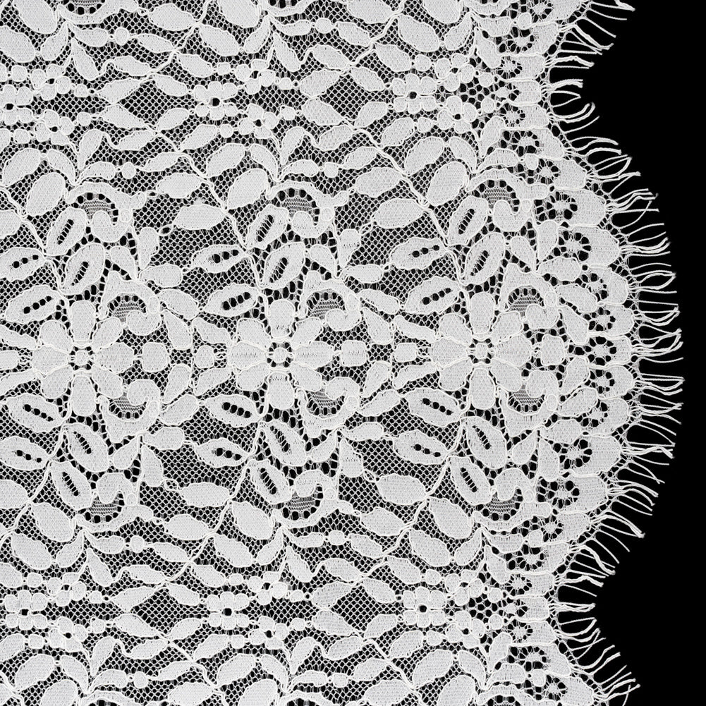 Corded Lace Panel with Finished Edges - Ivory Flowers and Leafy Vines - Joann Fabrics