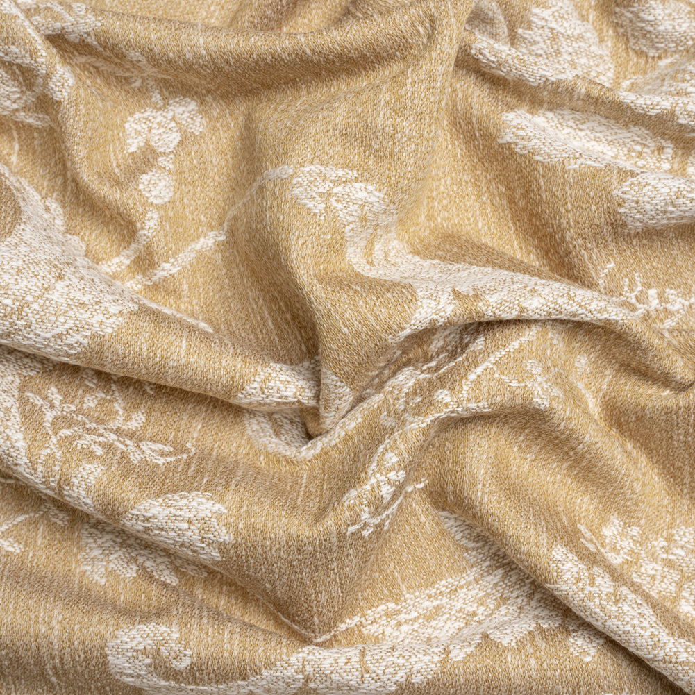 Polyester and Cotton Jacquard - Gold Scrolls and Leaves - British Imported - Joann Fabrics