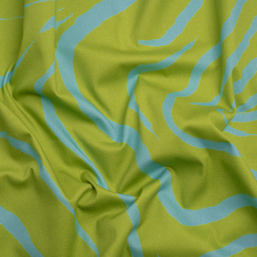 Mood Exclusive Green Funky Feline Stretch Brushed Cotton Twill - Joann Fabrics
