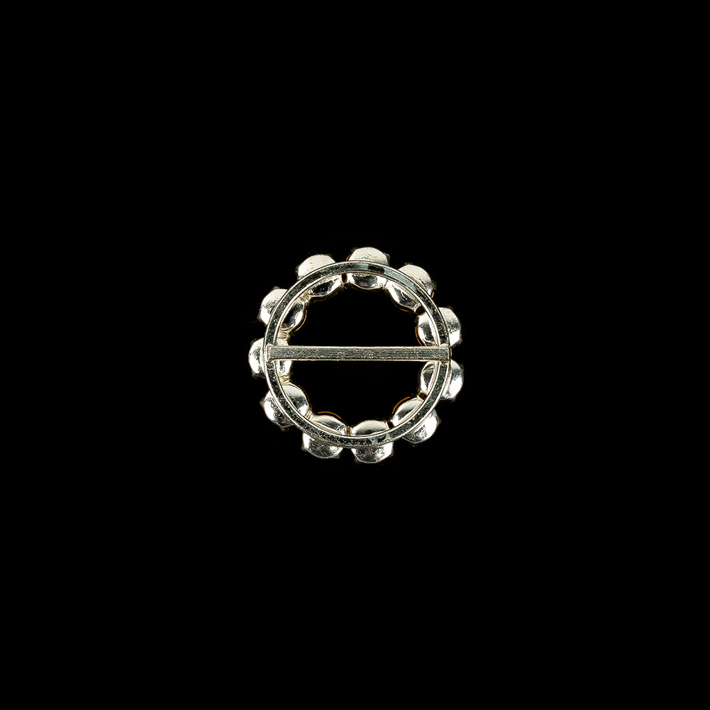 Vintage Czech Crystal Rhinestones and Silver Metal Slider - 1.625