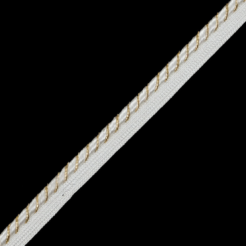 Metallic Gold and White Cord with White Lip - 0.5
