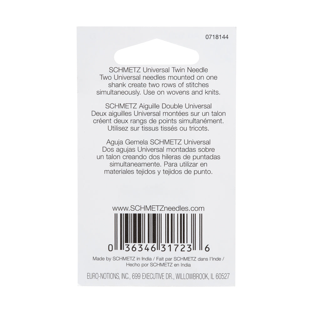 Schmetz Universal Twin Machine Needle - 2.5/80 - 1 ct - Joann Fabrics
