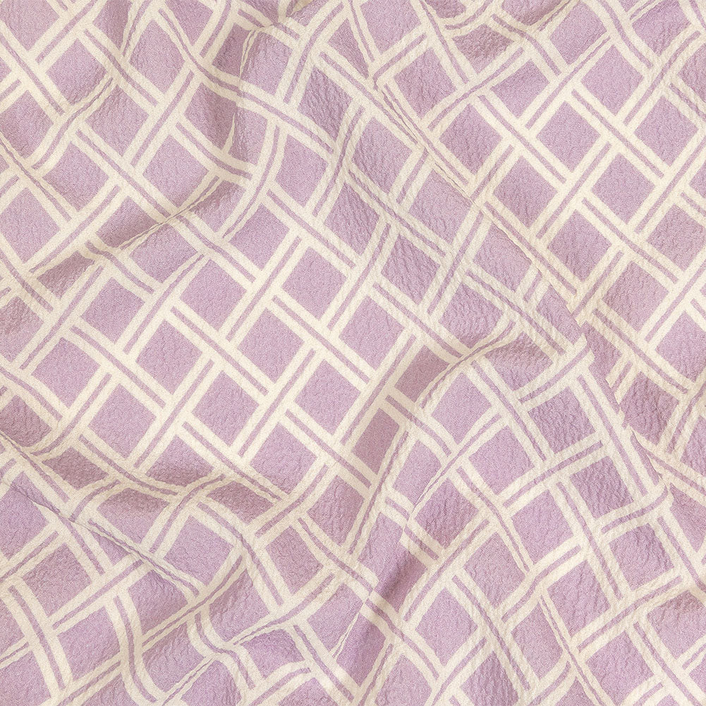 Mood Exclusive Lavender Lattice Status Stretch Polyester Seersucker - Joann Fabrics