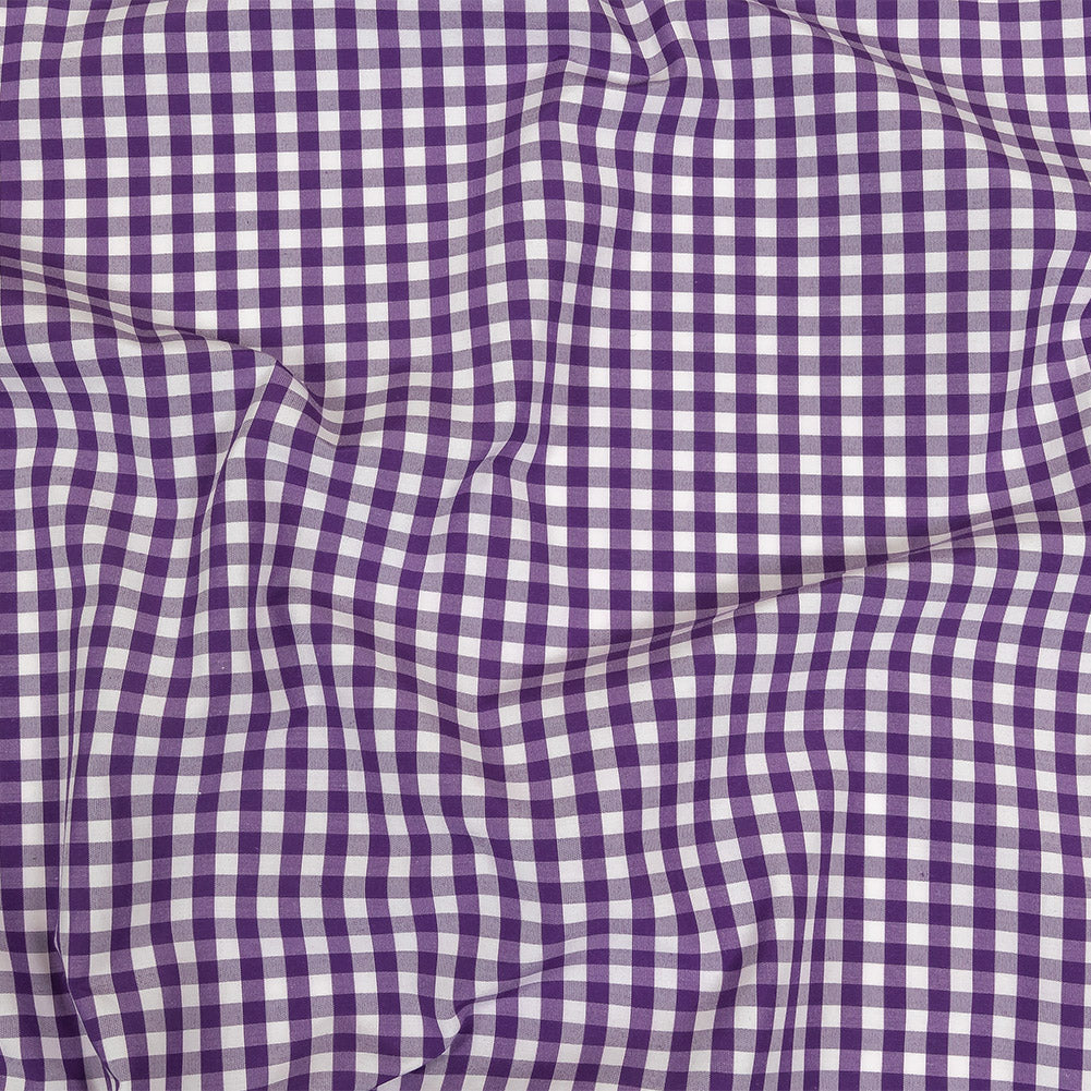 Purple and White Checkered Cotton and Polyester Shirting - Joann Fabrics