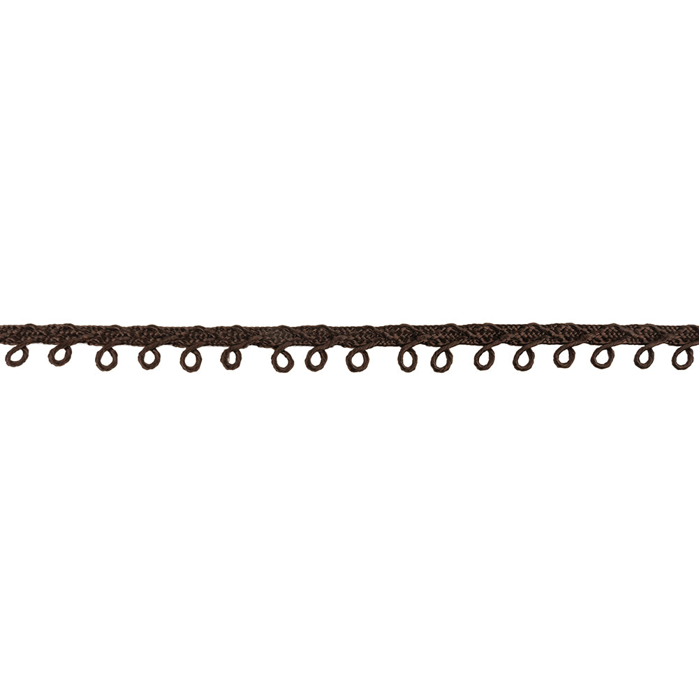 Brown Picot Edged Cotton Blend Braided Trim - 0.1875