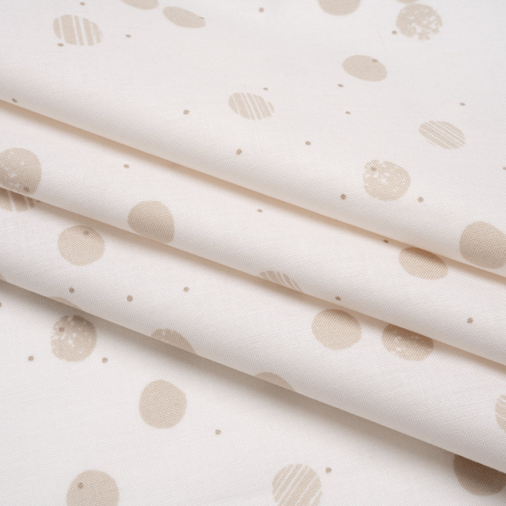 Printed Quilting Cotton by Ghazal Razavi for FIGO Studio - Cream Snow Textured Circles and Spots - Seasons Basics Collection - Joann Fabrics