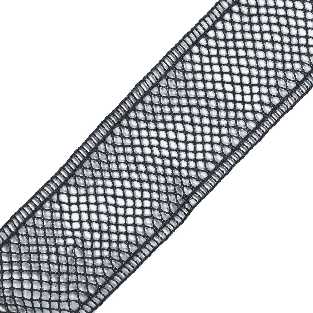 Charcoal European Cotton Crochet Trim - 1.5