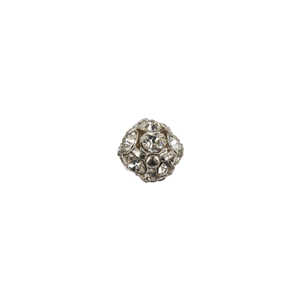 Vintage Swarovski Crystal Rhinestones and Silver Metal Shank Back Ball Button - 13L/8mm - Joann Fabrics