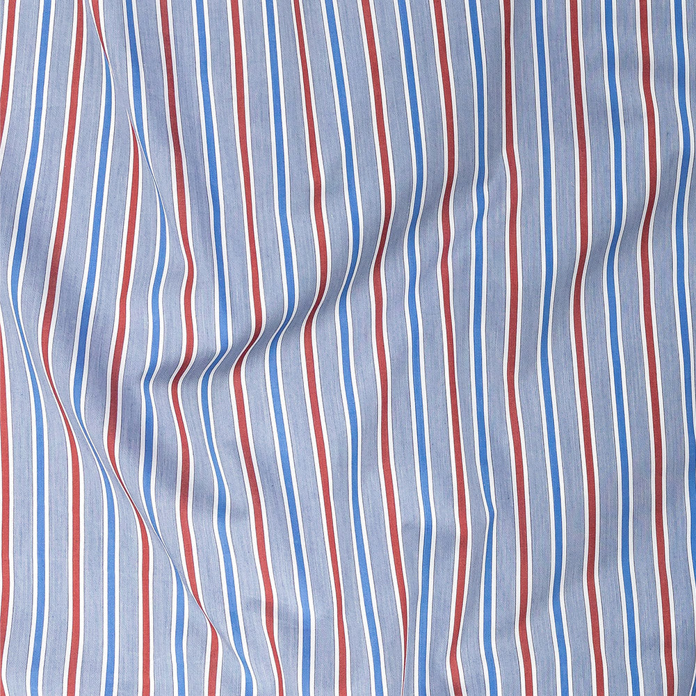 Premium Red, White and Blue Ticking Stripes Twill Cotton Shirting - Joann Fabrics