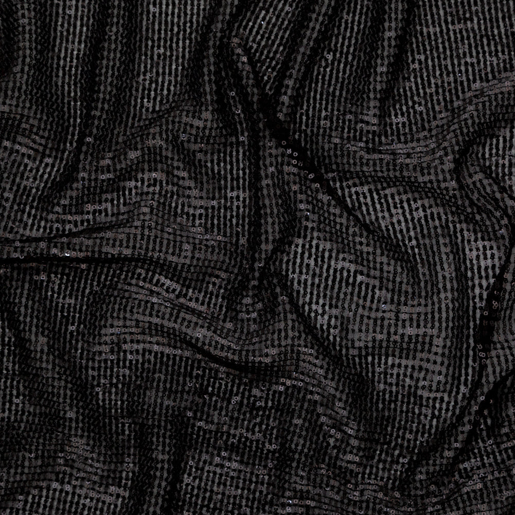 Milly Black Pleated Tulle with All-Over Baby Sequins - Joann Fabrics