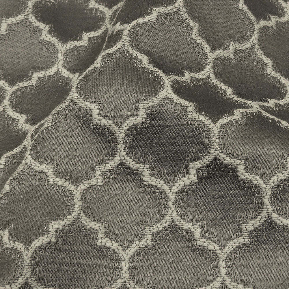 Cotton and Recycled Polyester Drapery Jacquard - Graphite Fancy Little Ogees - British Imported - Joann Fabrics