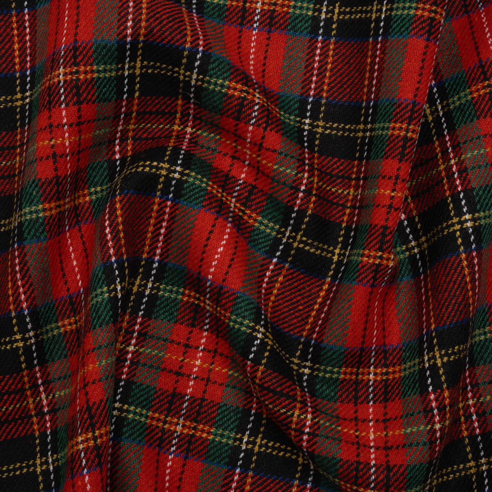 Blended Wool Twill - Red, Green and Black Classic Holiday Plaid - Joann Fabrics