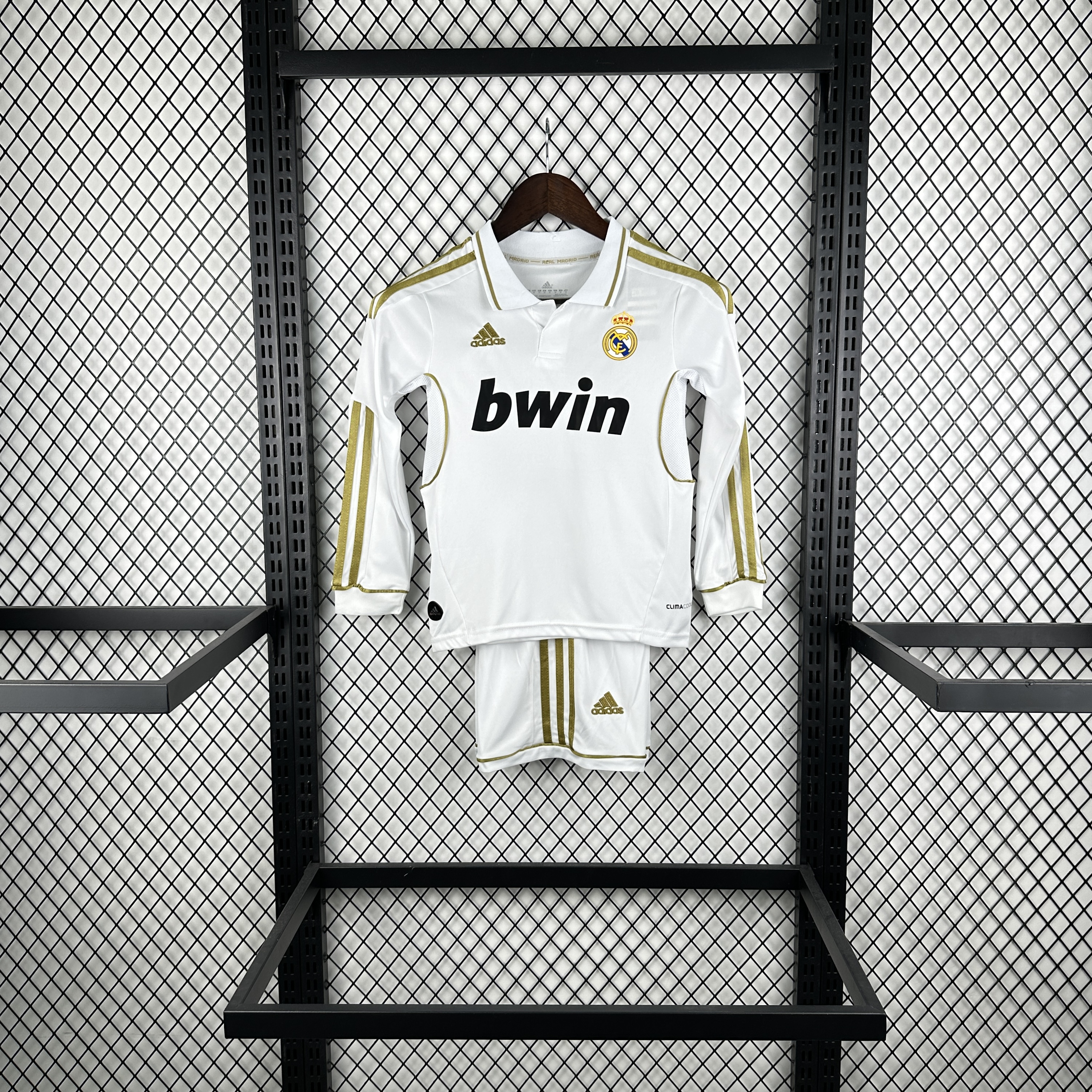 2011/2012 Retro Long Sleeve Real Madrid Home Football Shirt 1:1 Thai Quality Kids Size