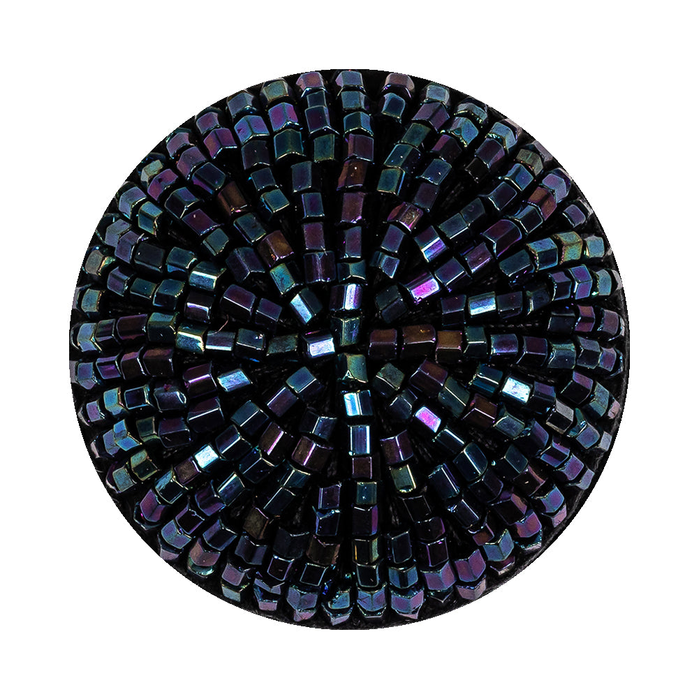 Vintage Blue Iris Beaded Dome Shaped Button - 55L/35mm - Joann Fabrics