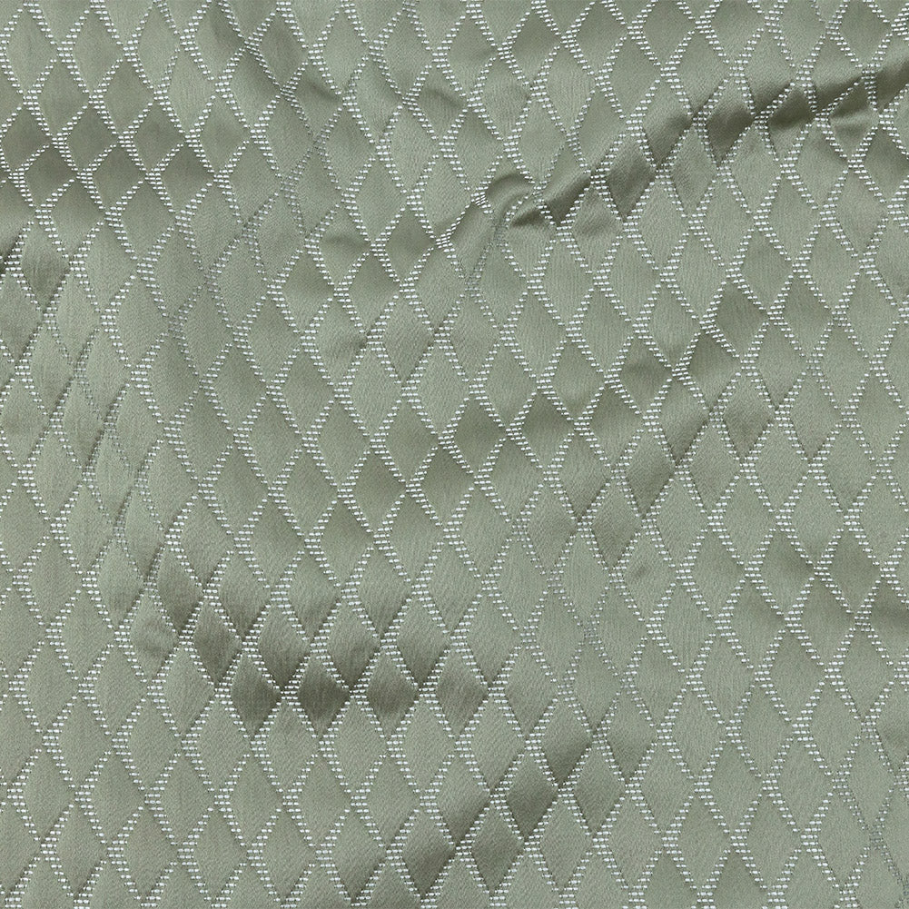Satin-Faced Jacquard - Sage Shadow Diamonds - British Imported - Joann Fabrics