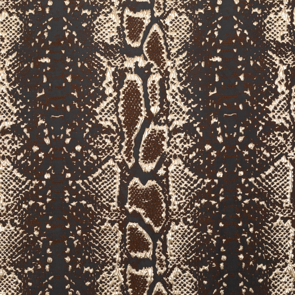 Metallic Gold Black and Brown Reptilian Luxury Brocade - Joann Fabrics