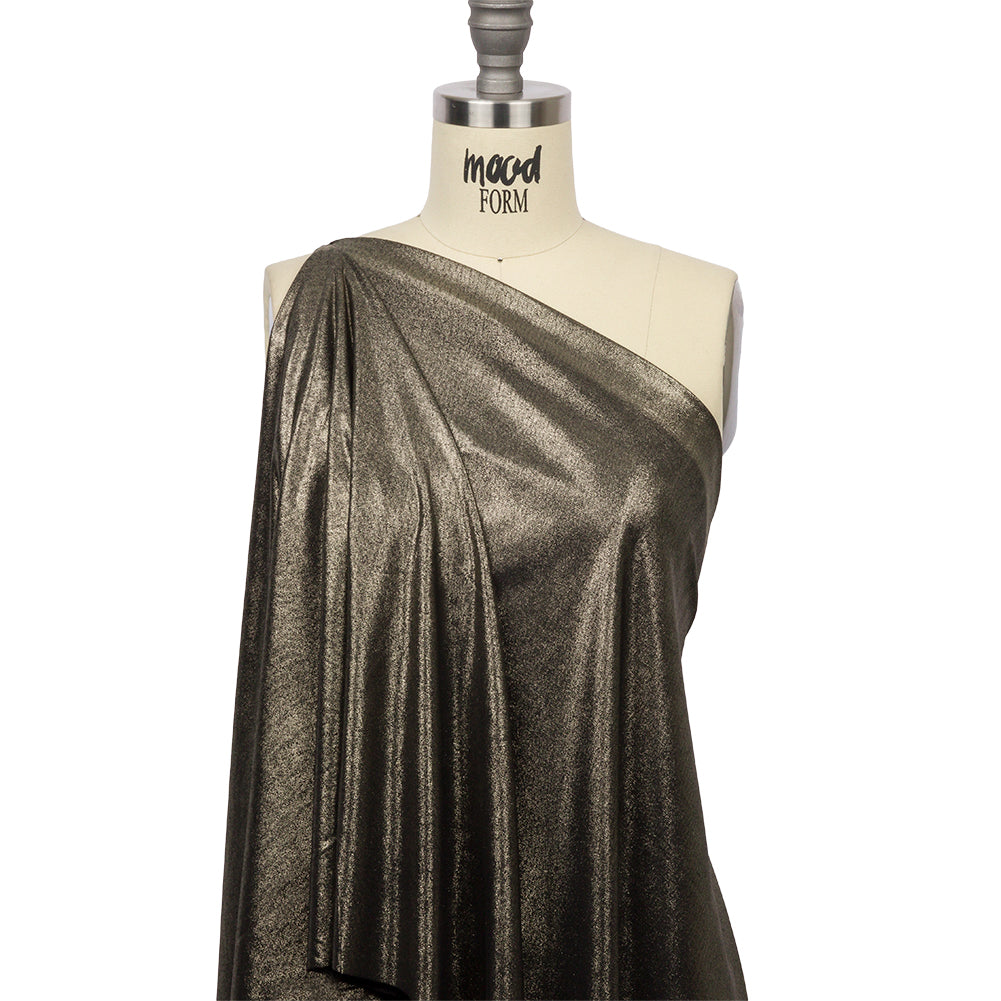 Foiled ITY Interlock Knit - Black and Gold - Gaby Collection - Joann Fabrics