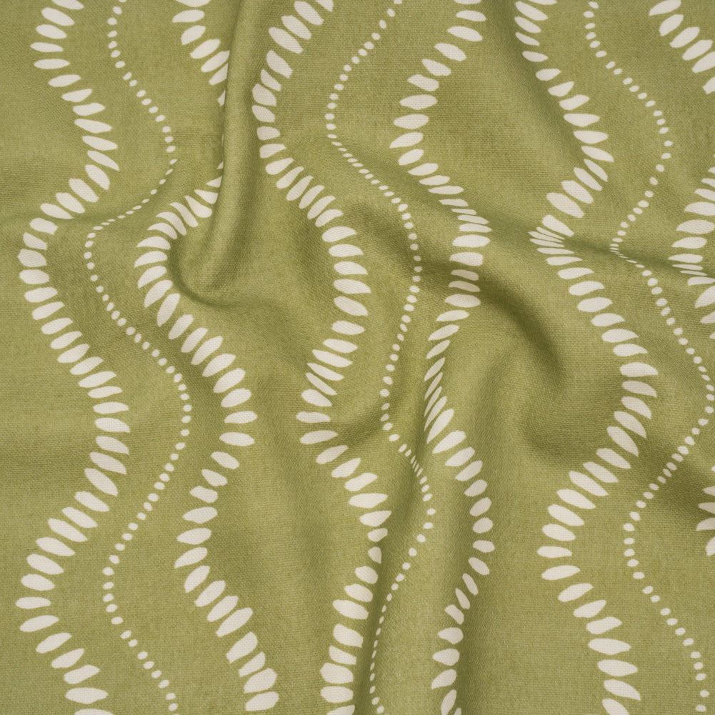 Cotton and Linen Canvas Print - Leaf Waves of Petal and Dots - British Imported - Joann Fabrics