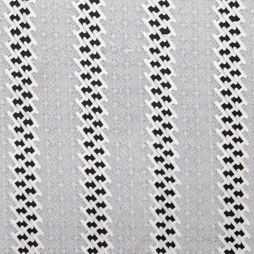 Polyester Lace with Finished Edges - White Lattice Stripes - Joann Fabrics