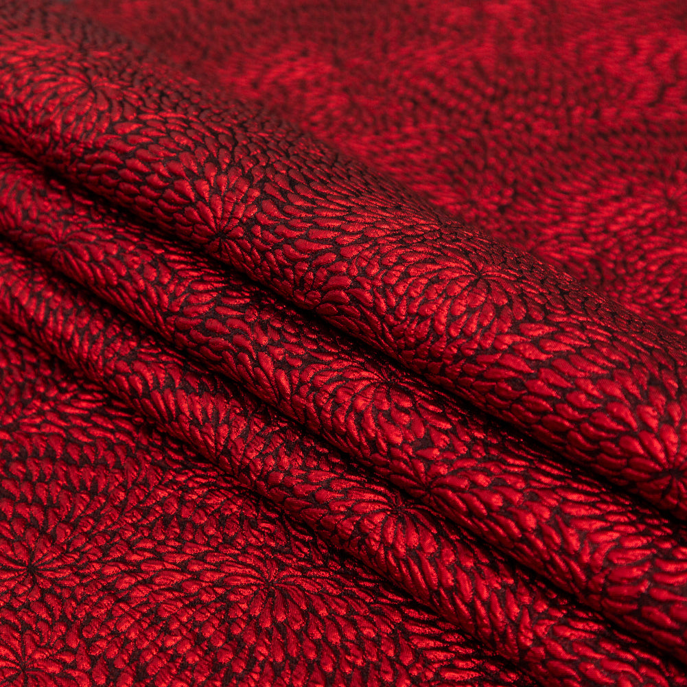 Metallic Red and Black Floral Double-Layer Organza Brocade - Joann Fabrics