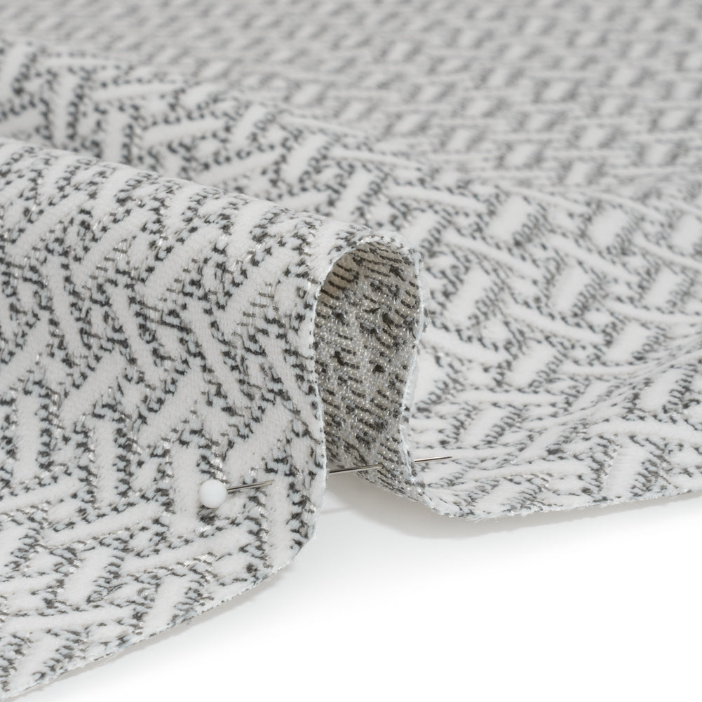 Chenille Jacquard - Steel Geometric Basketweave - British Imported - Joann Fabrics