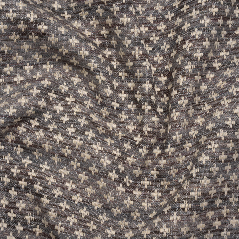 Polyester Boucle Home Decor Jacquard - Slate Plus Signs - British Imported - Joann Fabrics