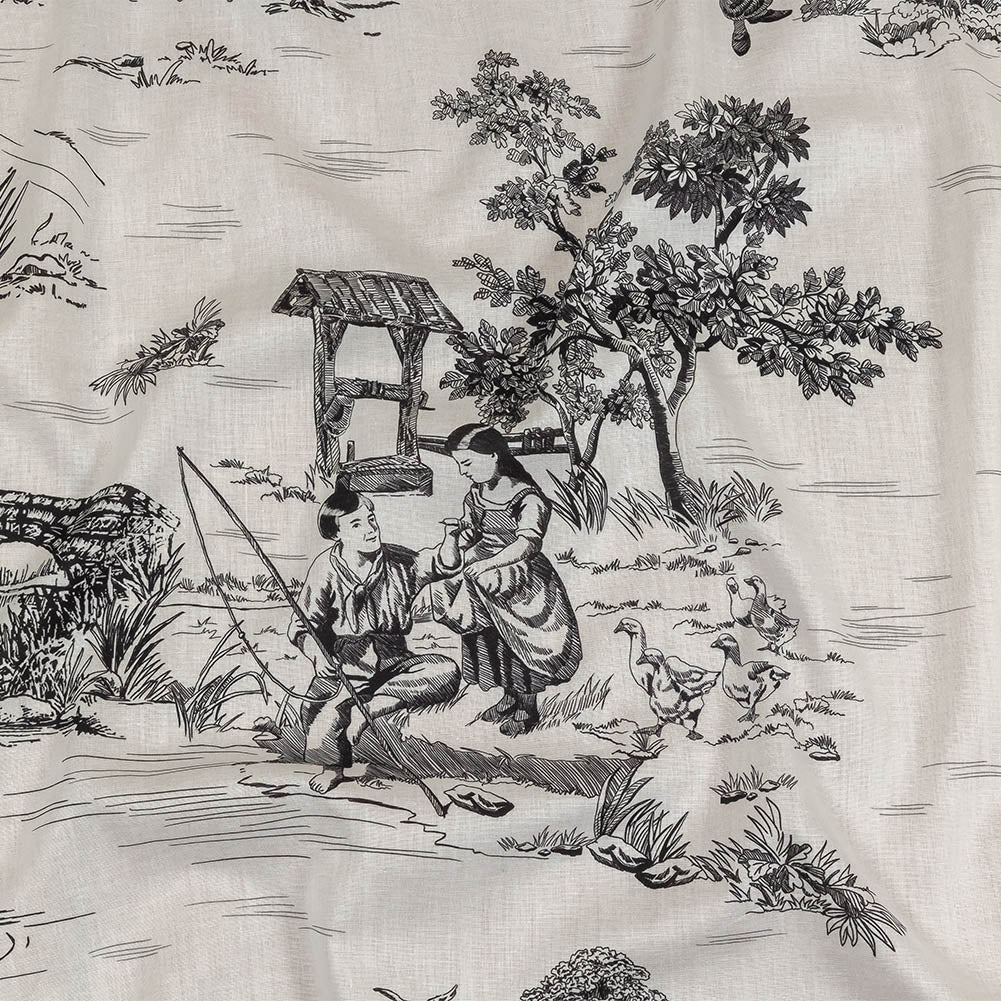Cotton Voile - Black and White Classic Toile de Jouy - Joann Fabrics