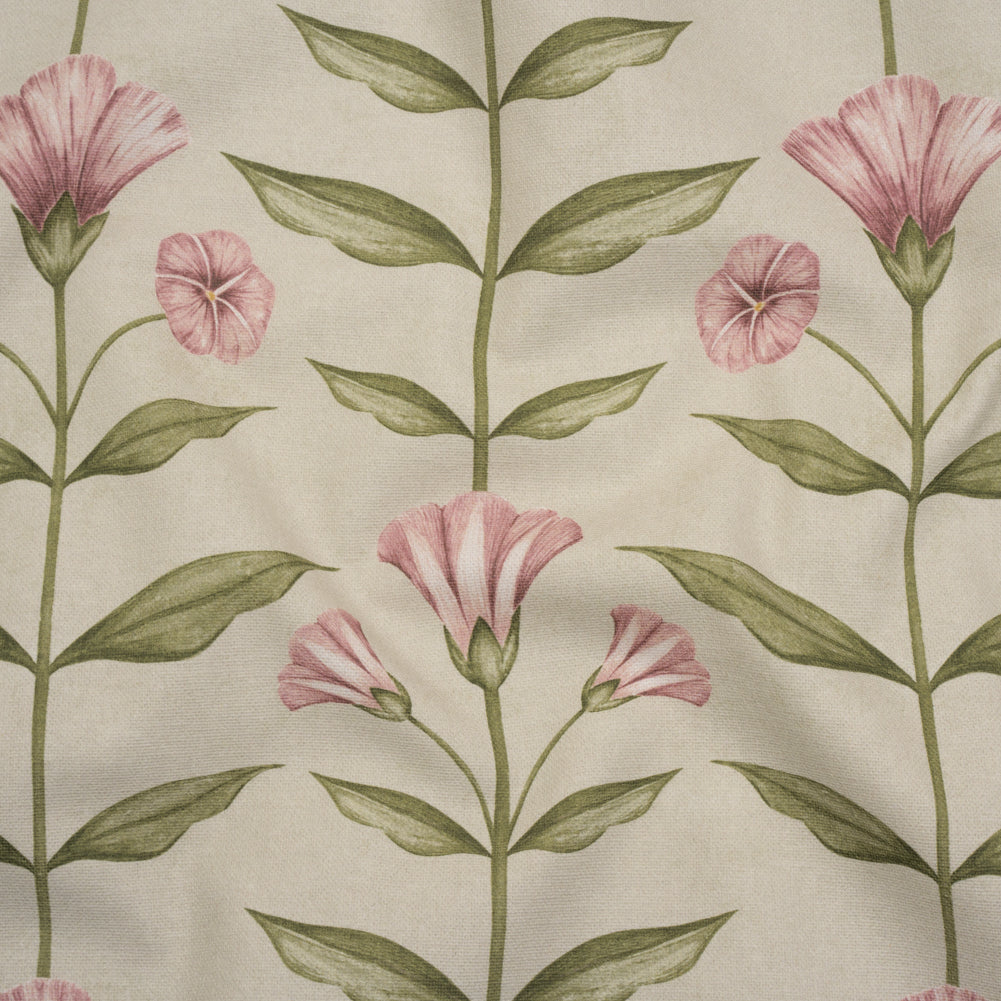 Printed Cotton Canvas - Sage Balanced Flower Stems - British Imported - Joann Fabrics