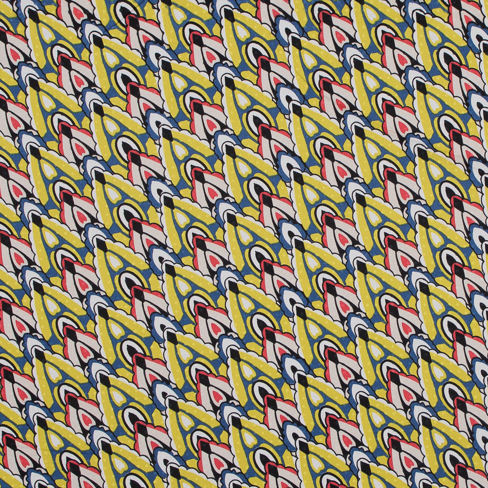 Yellow. Blue and Red Printed Stretch Cotton Sateen - Joann Fabrics