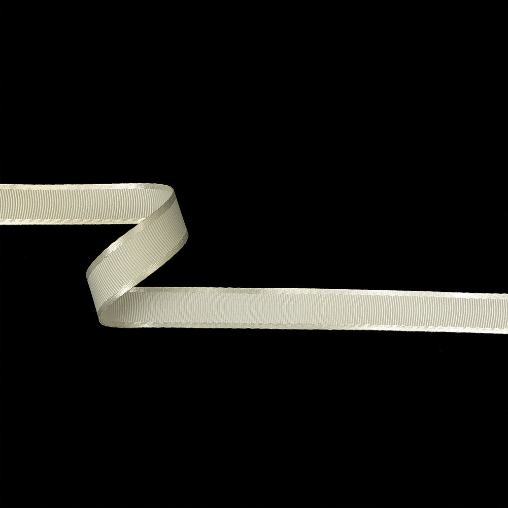Off White Satin-Edged Grosgrain Ribbon - 0.625