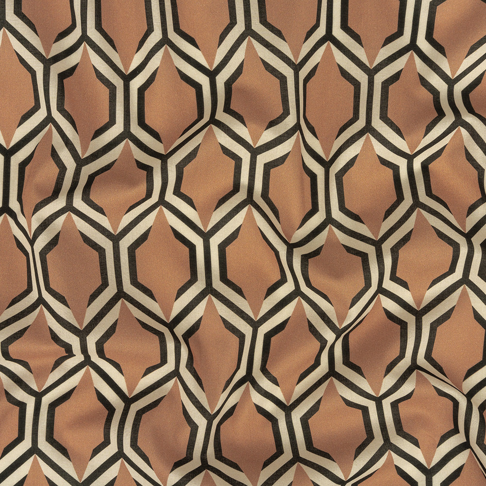 Cotton Voile - Warm Tan Honeycomb Geometric - Sweet as Honey Print - Mood Exclusive Wisteria Collection - Joann Fabrics