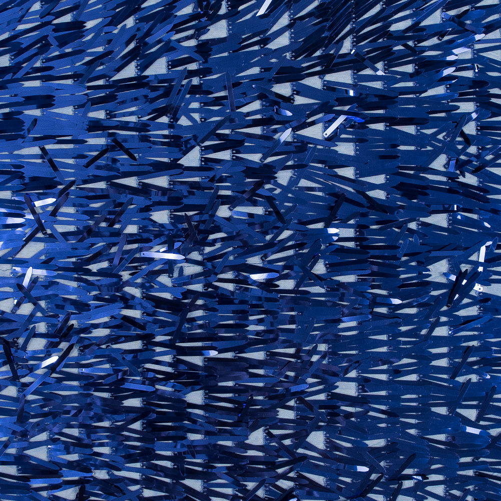 Soft Tulle with Fringe Sequins - Shiny Royal Blue - Phryne Collection - Joann Fabrics