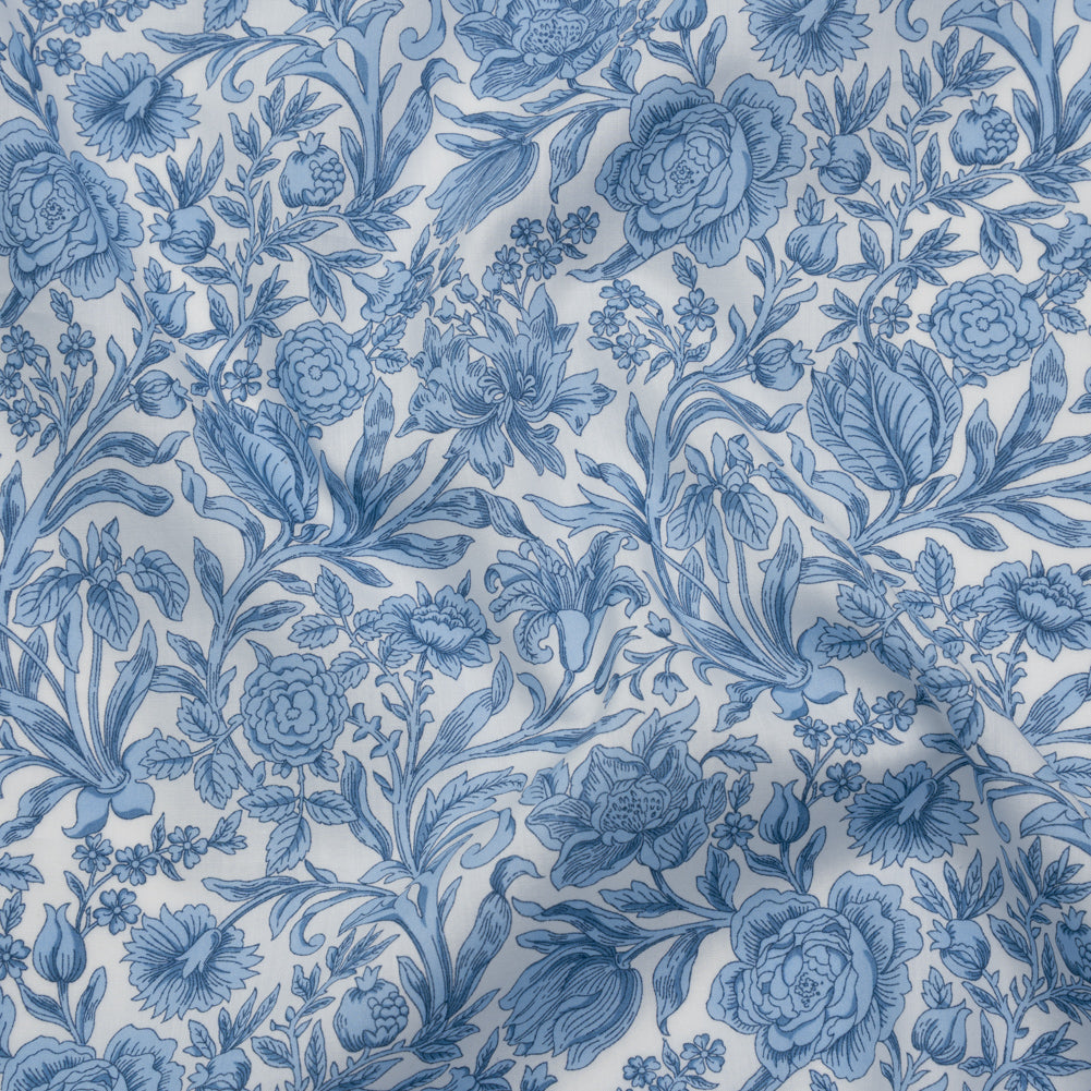 Liberty Fabrics Tana Lawn® - Sambourne Light Blue - Light Blue and White Fancy Roses - Joann Fabrics