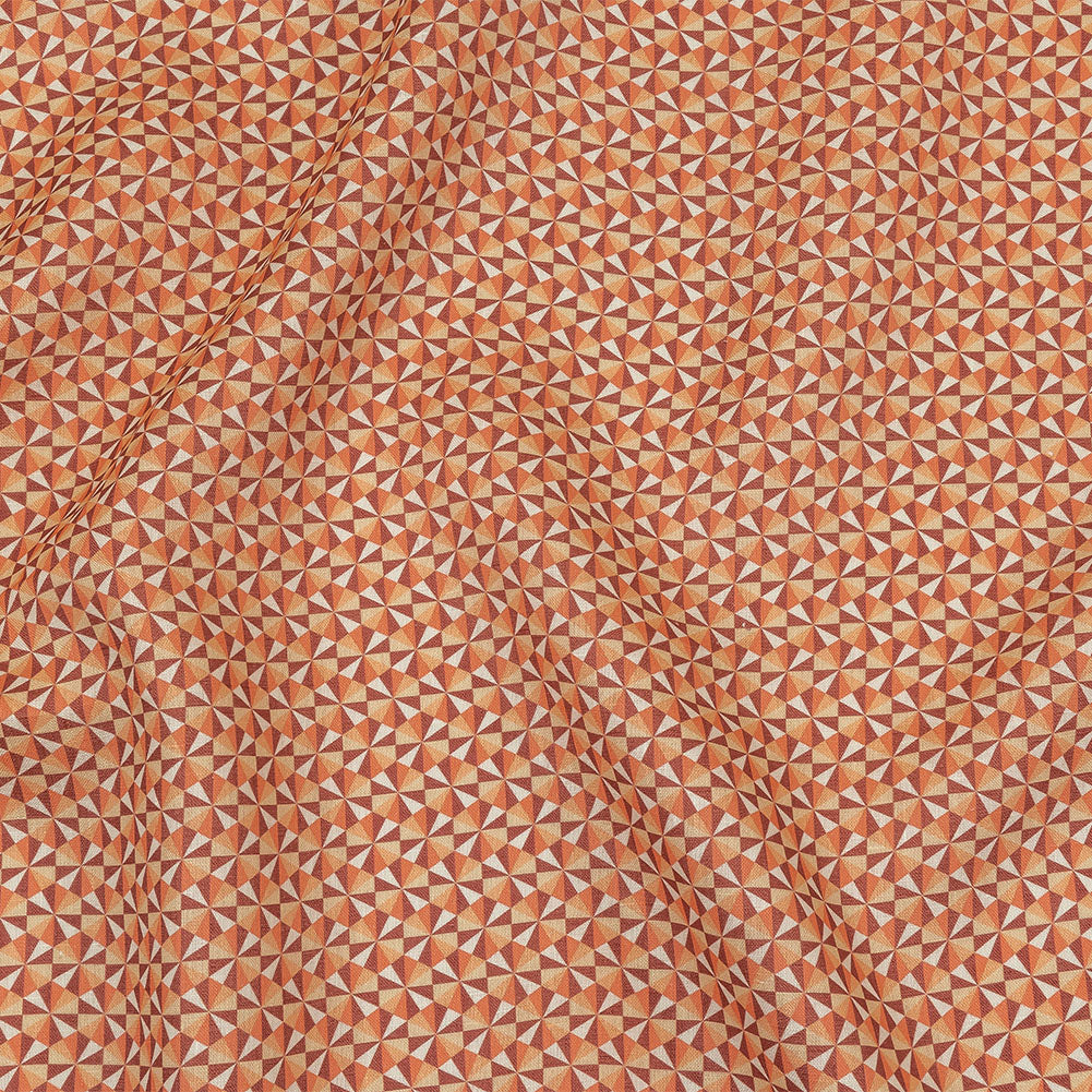 Orange, Pink and Dark Red Hexagon Pinwheels Medium Weight Linen Woven - Joann Fabrics